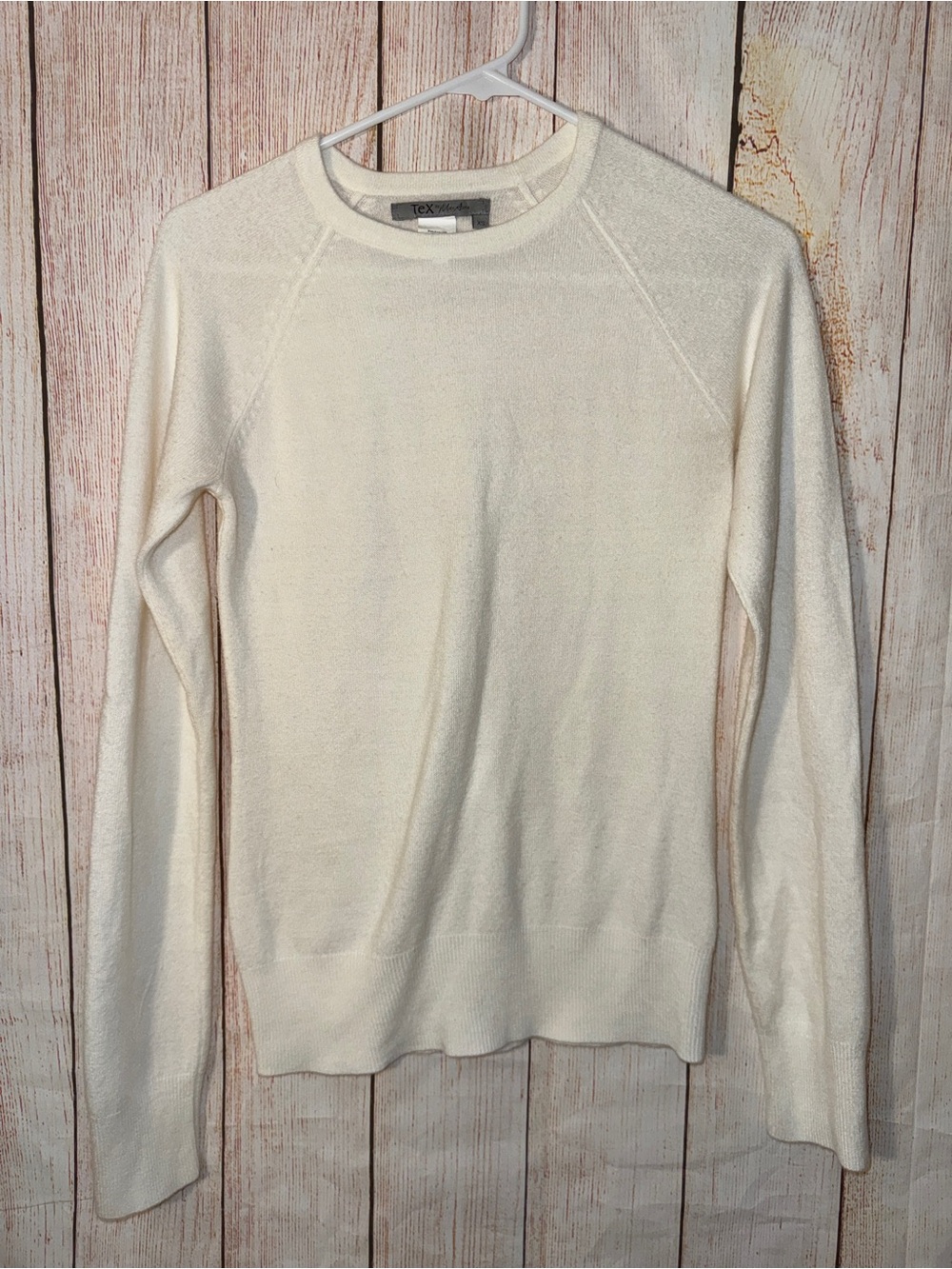 Cream Crewneck Sweater - Lightweight Everyday Staple Sz XS